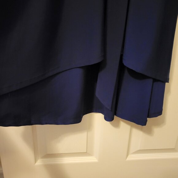 Anthony Original Navy Maxi Dress with Beautiful Sleeve Embroidery Size M - Picture 6 of 10